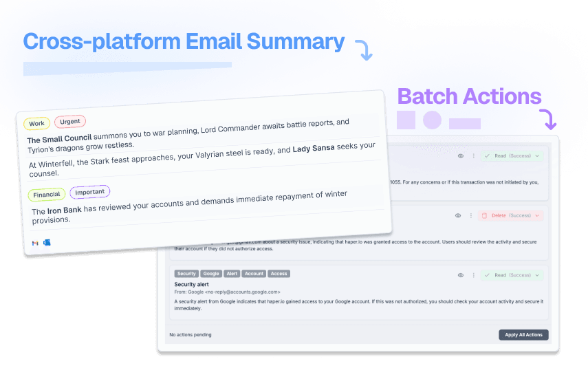 Haper Email Summary Interface